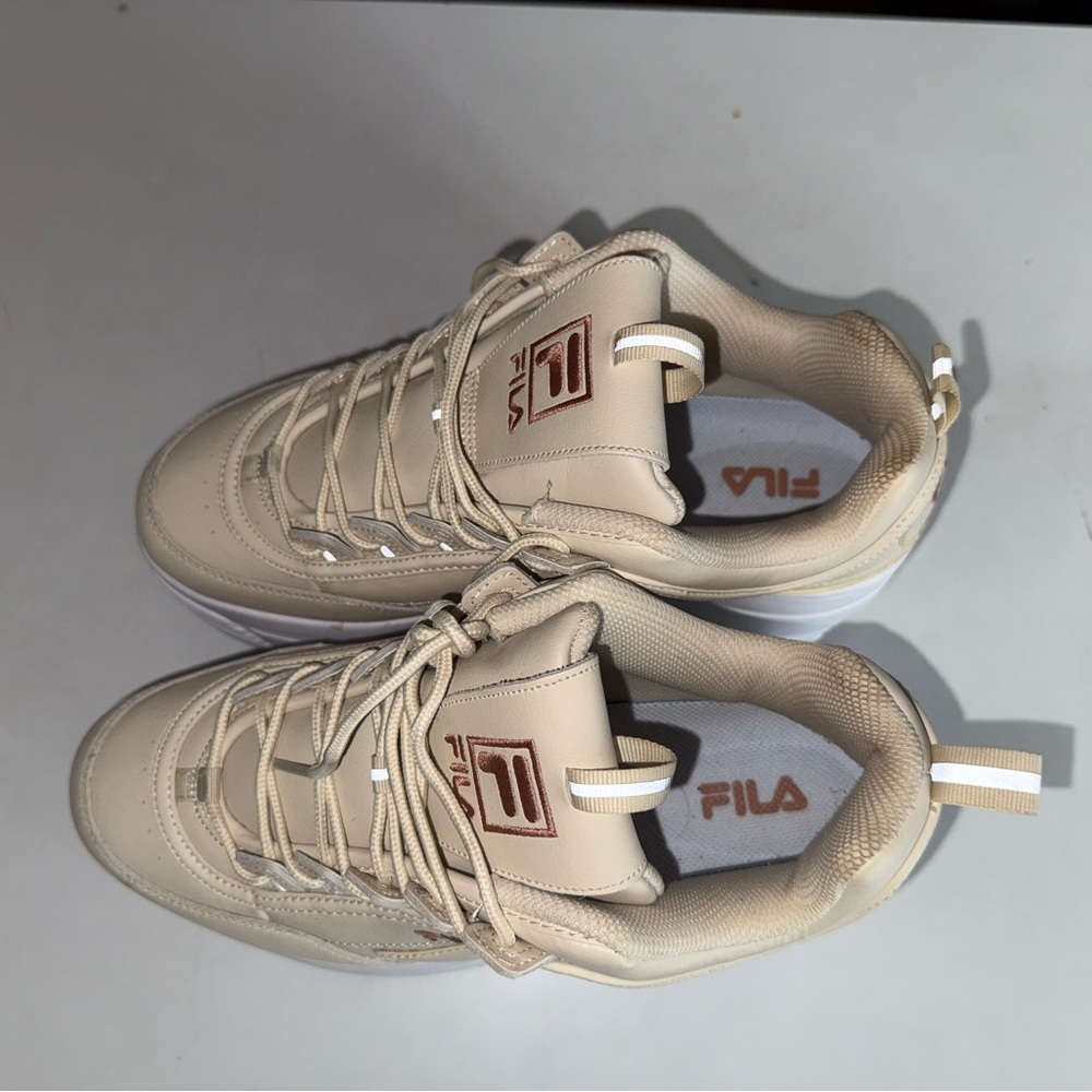 Fila Cream Athletic Shoes